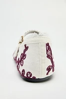 EMBROIDERED BALLET FLATS