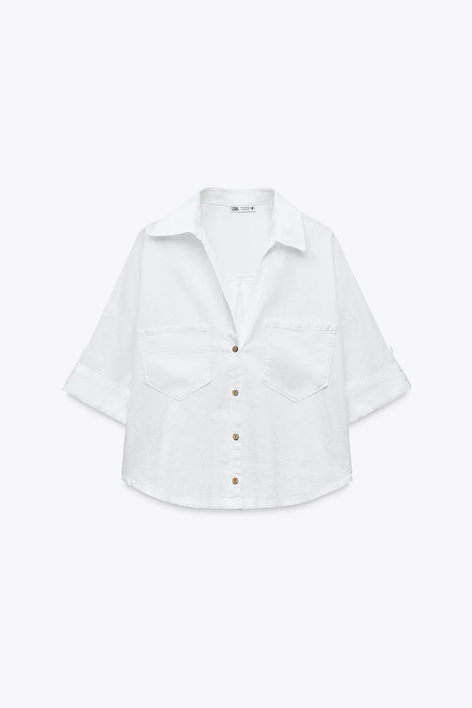 CHEMISE COURTE EN LIN