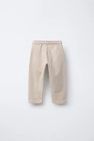 EMBROIDERED STRAIGHT PLUSH PANTS