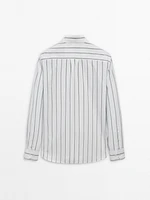 100% cotton poplin striped shirt
