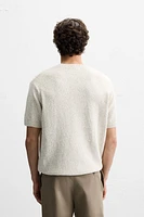 BOUCLÉ TEXTURED KNIT T-SHIRT
