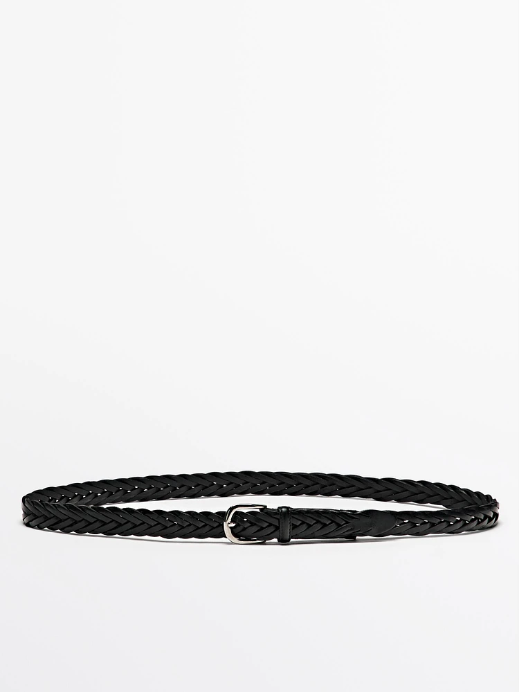 Ceinture en cuir tressé