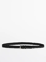 Ceinture en cuir tressé