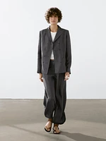 Veste de tailleur fluide en lin mélangé