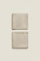 LOT SERVIETTES LIN COULEUR UNIE (LOT DE 2)