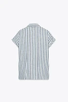 CHEMISE À RAYURES NŒUD AVEC LIN
