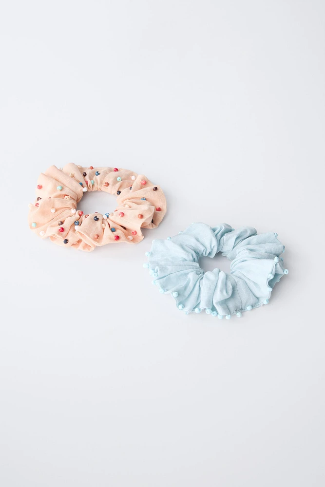 TWO-PACK OF BEADED HAIR TIES