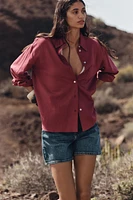 OVERSIZED LINEN BLEND SHIRT