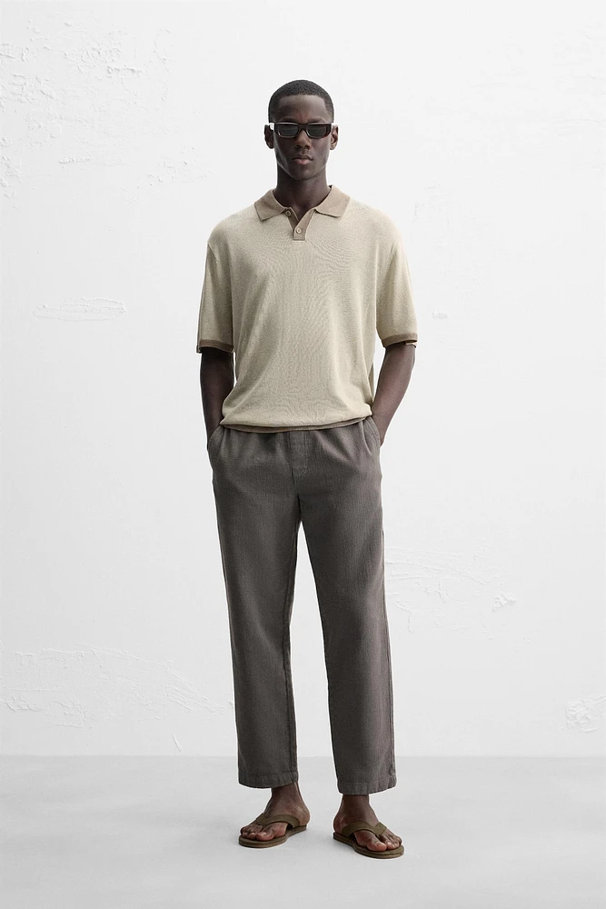 CONTRAST KNIT POLO