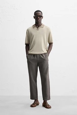 CONTRAST KNIT POLO
