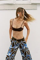 PANTALON LARGE À IMPRIMÉ FLORAL