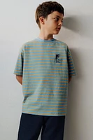 STRIPED EMBROIDERED T-SHIRT