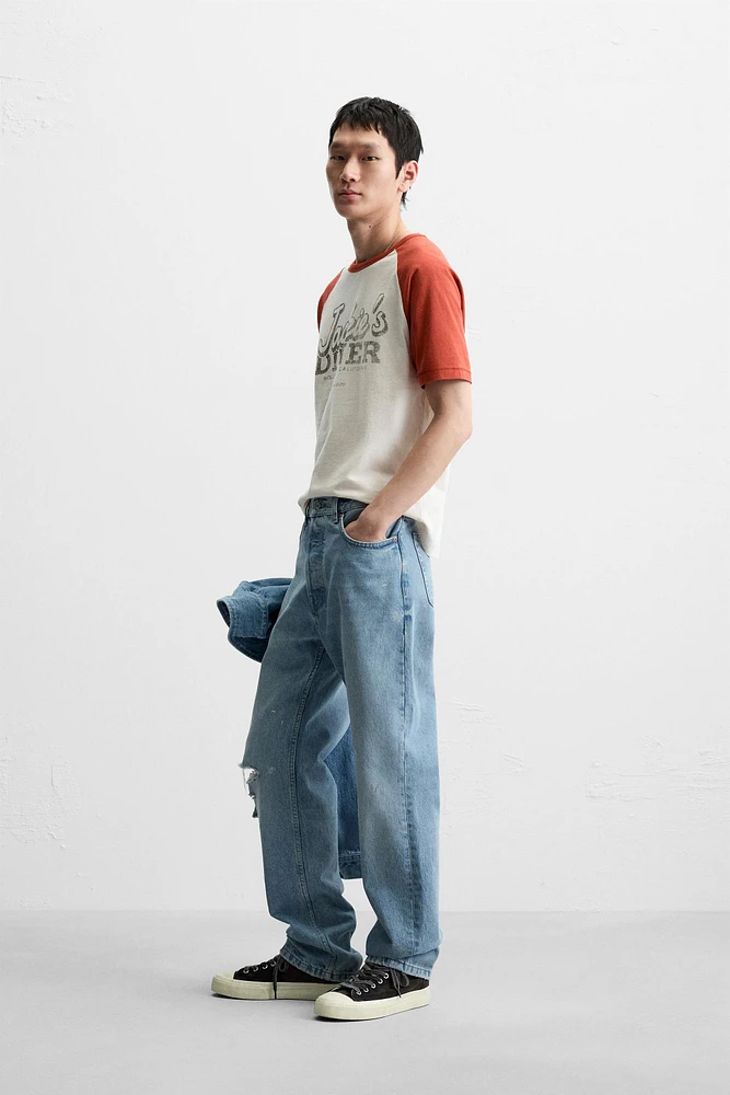 T-SHIRT IMPRIMÉ EFFET DÉLAVÉ