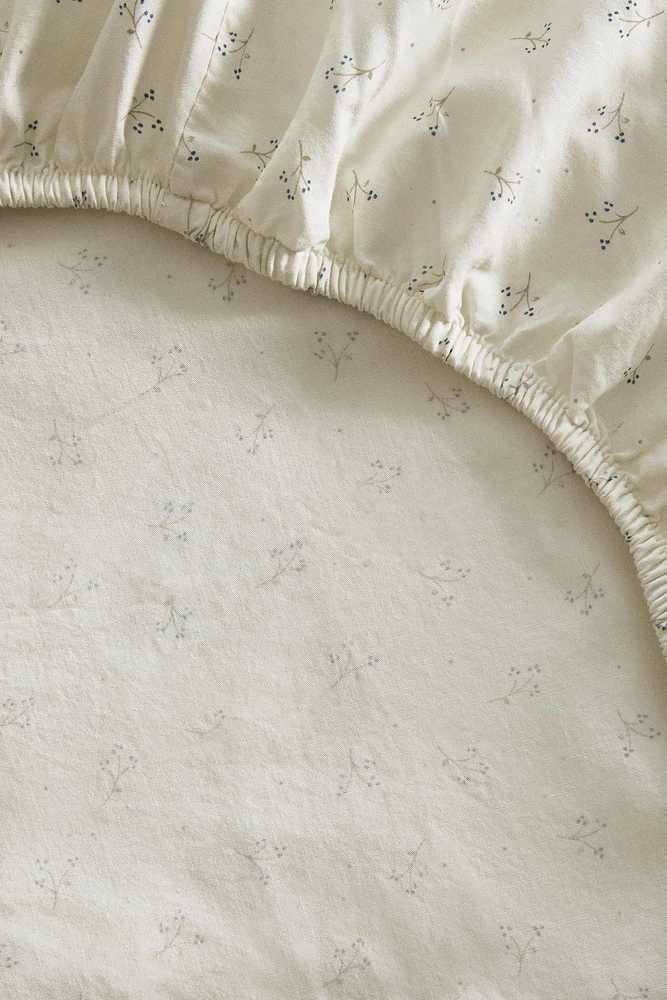 CHILDREN'S COTTON FITTED SHEET WITH MINI FLOWERS
