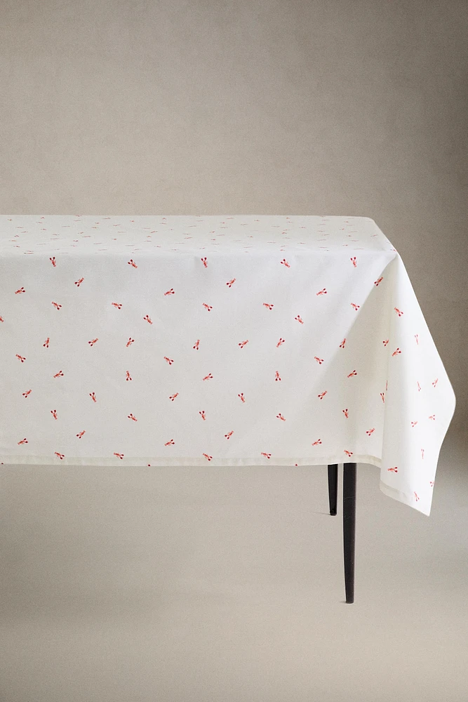 RESIN-COATED COTTON TABLECLOTH WITH LOBSTERS