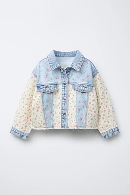 PATCHWORK FLORAL DENIM JACKET