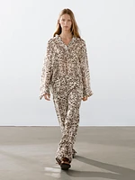 Pantalon droit imprimé animal