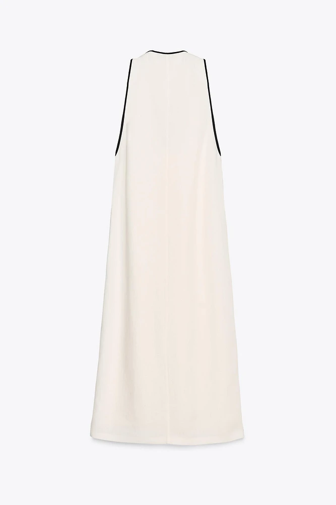 ZW COLLECTION LINEN BLEND DRESS WITH TRIM