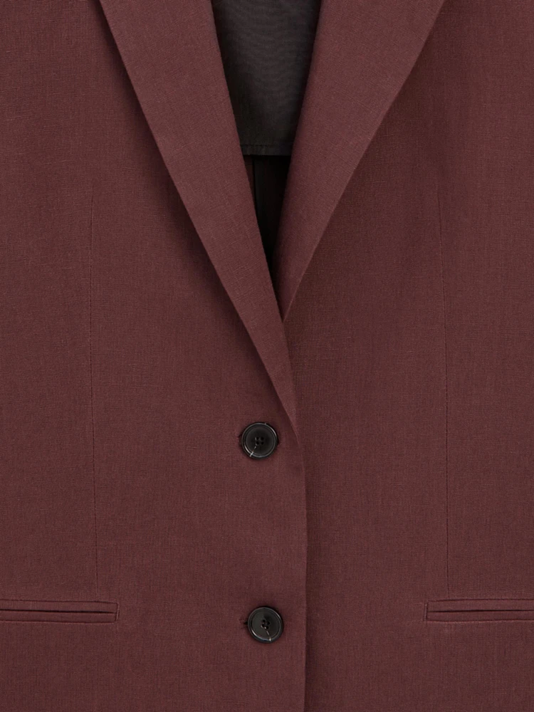 100% linen two-button blazer