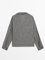 Cotton blend shirt with print detail