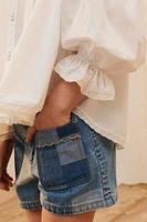LIMITED EDITION PATCHWORK DENIM SHORTS