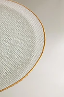 RAISED GLASS SIDE PLATE WITH GOLD RIM