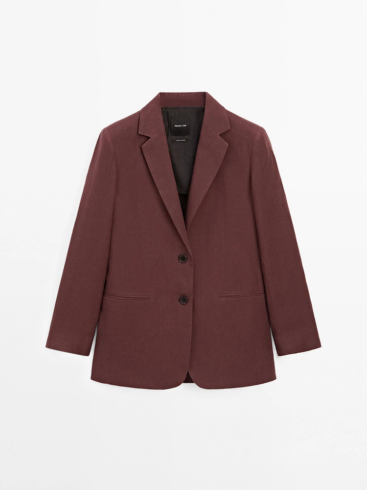 100% linen two-button blazer