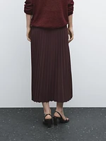 Long pleated flared skirt