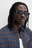 COTTON - LINEN PLAID SHIRT
