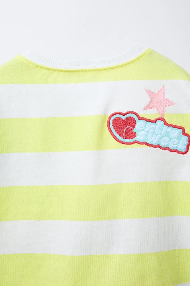 STRIPED PATCH T-SHIRT