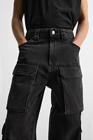 POCKET DENIM CARGO PANTS