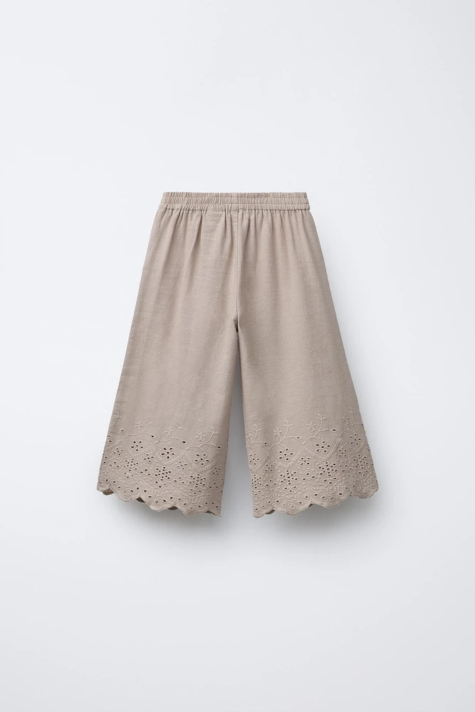 PANTALON JUPE-CULOTTE BRODÉ