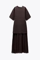 PLEATED COMBINATION DRESS