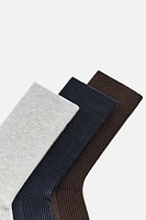 3-PACK OF MATCHING RIB SOCKS