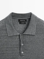 100% linen knit polo shirt