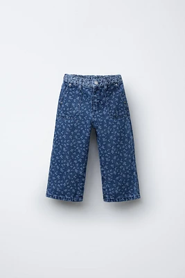 JUPE-CULOTTE EN JEAN À FLEURS