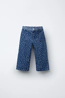 JUPE-CULOTTE EN JEAN À FLEURS