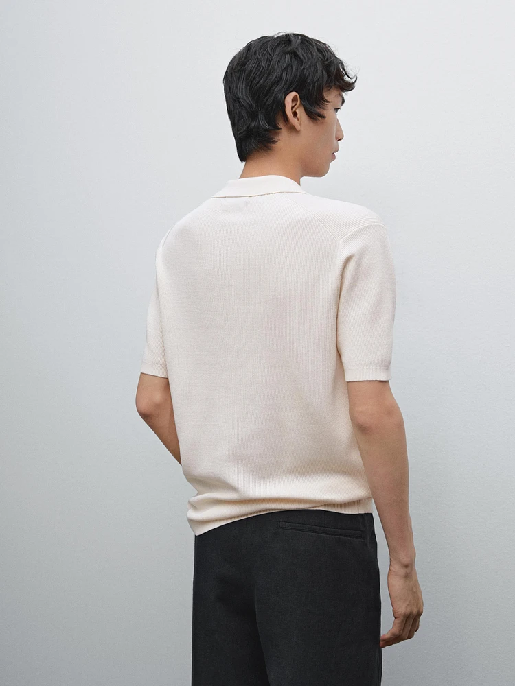 Mercerised cotton short sleeve polo shirt