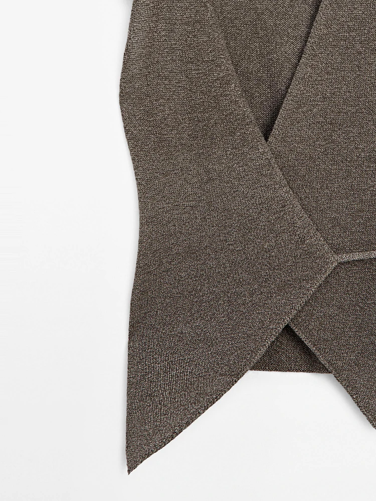 Veste sans manches cache-cœur en maille moulinée