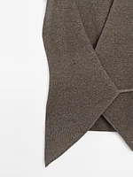 Veste sans manches cache-cœur en maille moulinée