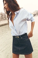 METALLIC THREAD STRIPED POPLIN SHIRT