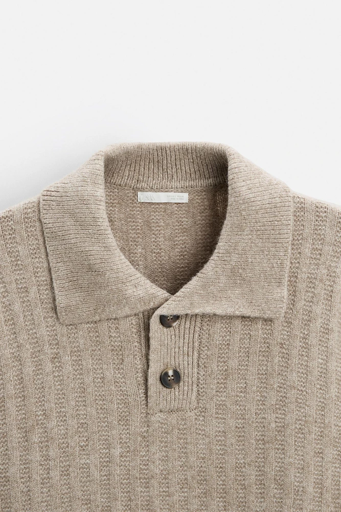 RIBBED KNIT POLO