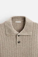 RIBBED KNIT POLO