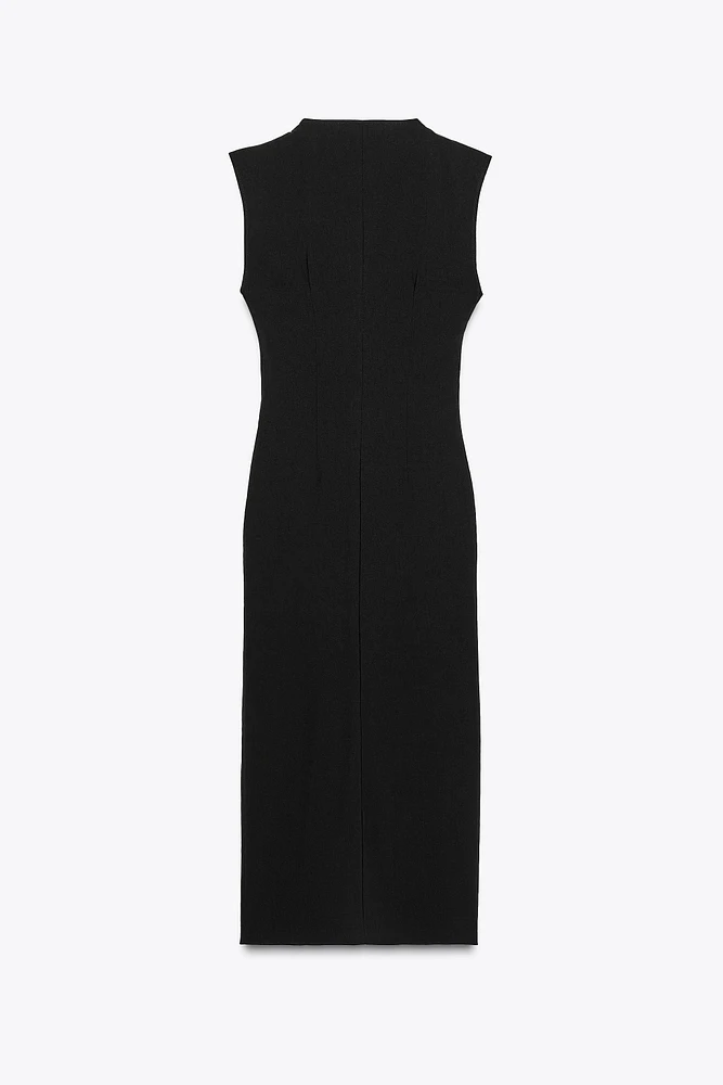 RUCHED MIDI DRESS