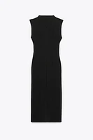 RUCHED MIDI DRESS