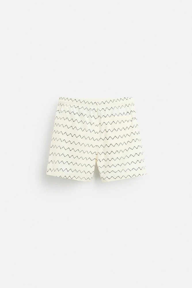 GEOMETRIC PRINT MID-LENGTH SWIMSUIT