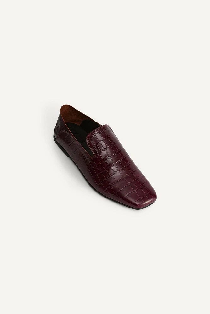 EMBOSSED LEATHER LOAFERS