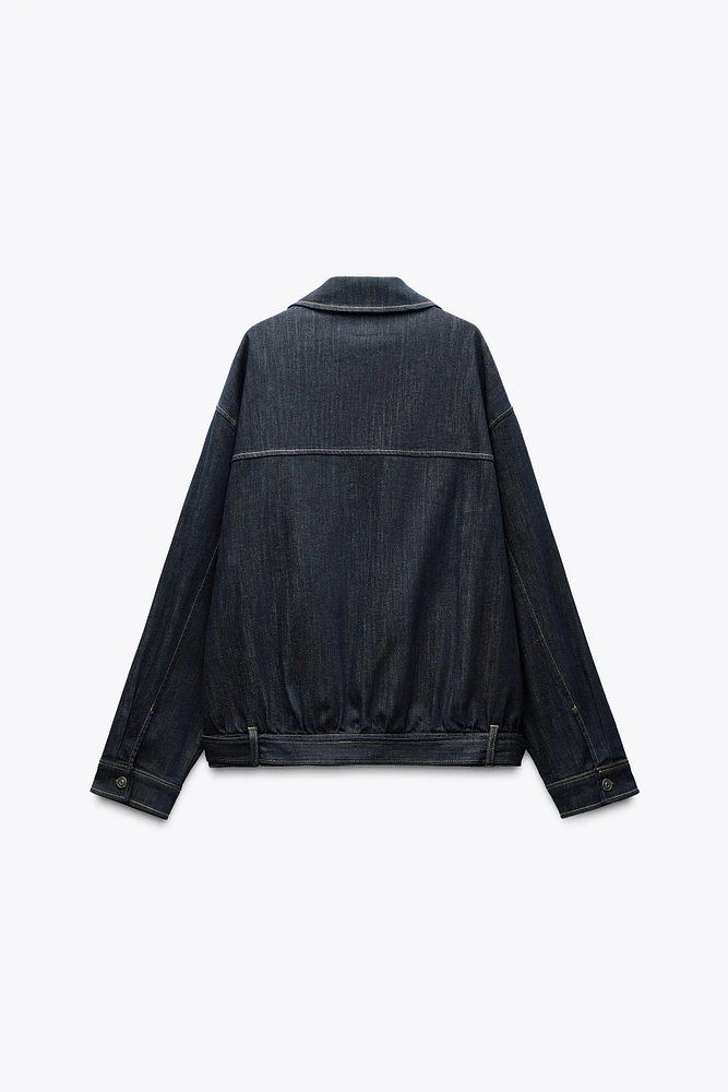 BELTED TRF DENIM JACKET