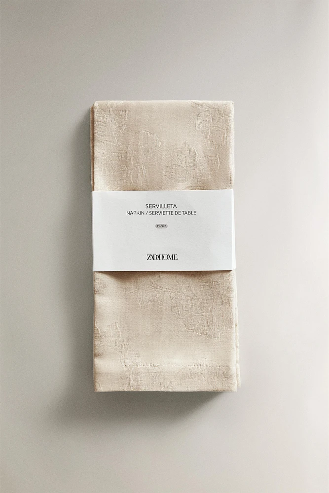 SERVIETTES DE TABLE JACQUARD FLEURS