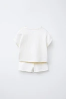WAFFLE T-SHIRT AND BERMUDA SET